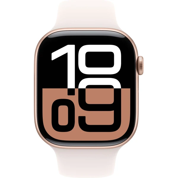 Apple Watch Series 10 46mm Růžově zlatý hliník se světle ruměnným sportovním řemínkem M/L - Chytré hodinky - Obrázek LJQ7000K01