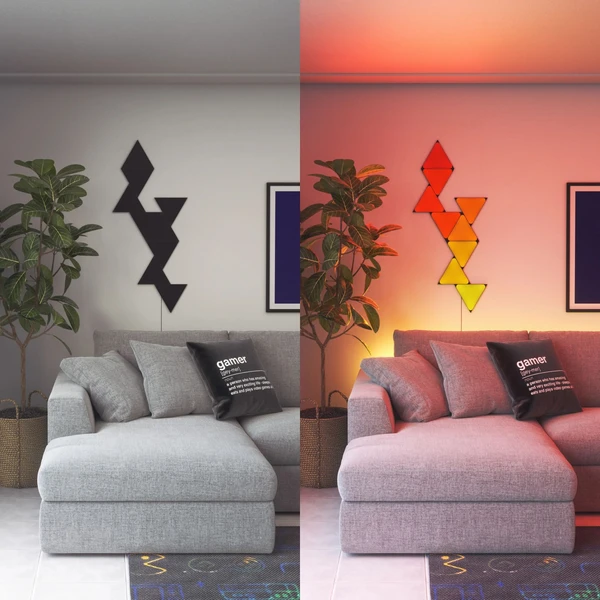 Nanoleaf Shapes Black Triangles Starter Kit chytré trojúhelníkové osvětlení, 9 kusů - Chytrá osvětlení - Obrázek LLN0000N01