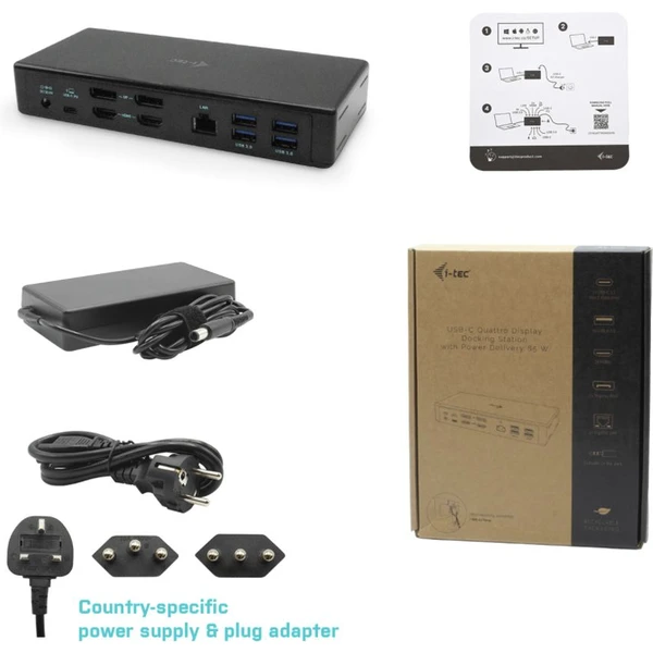 i-tec USB-C Quattro Display Docking Station with Power Delivery 85 W - Dokovací stanice - Obrázek LLRN200401