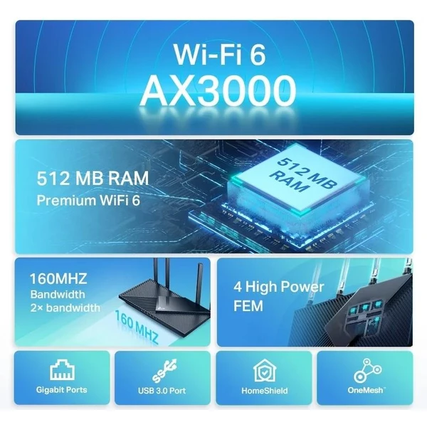 TP-LINK Archer AX55 Wi-Fi 6 router černý - Routery - Obrázek LN9T600301