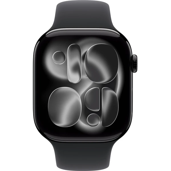 Apple Watch Series 11 (42mm) Klavírně černý hliník s černým sportovním řemínkem M/L - Chytré hodinky - Obrázek LNNH000K01