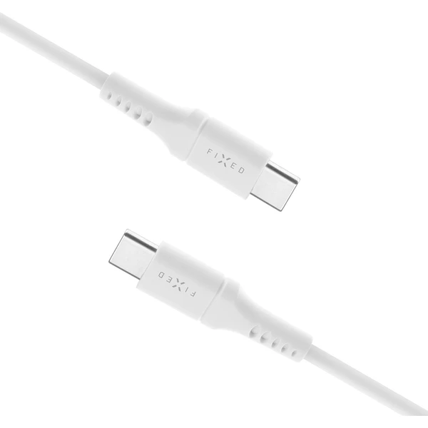 FIXED Liquid silicone kabel USB-C/USB-C (PD), 2m, USB 2.0, 60W, bílý - Kabely - Obrázek LOS1000601