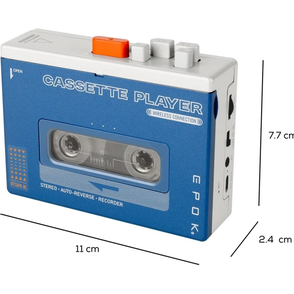 Bigben BTTAPEBL kazetový přehrávač s Bluetooth modrý - Hudební přehrávače - Obrázek LPWL000K01