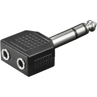 PremiumCord 6,35mm/2x 3,5mm redukce černá - Kabely a redukce