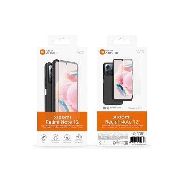 Made for Xiaomi TPU kryt + tvrzené sklo Xiaomi Redmi Note 12 4G černý - Pouzdra - Obrázek LTS4G00101