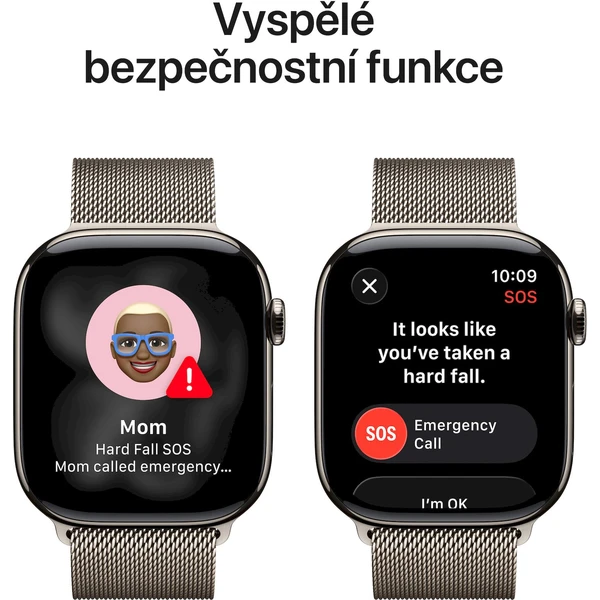 Apple Watch Series 11 Cellular (46mm) Přírodní titan s přírodním milánským tahem M/L - Chytré hodinky - Obrázek LWRH000K01