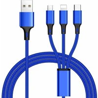 PremiumCord 3v1 napájecí kabel 1,2m modrý - Kabely a redukce