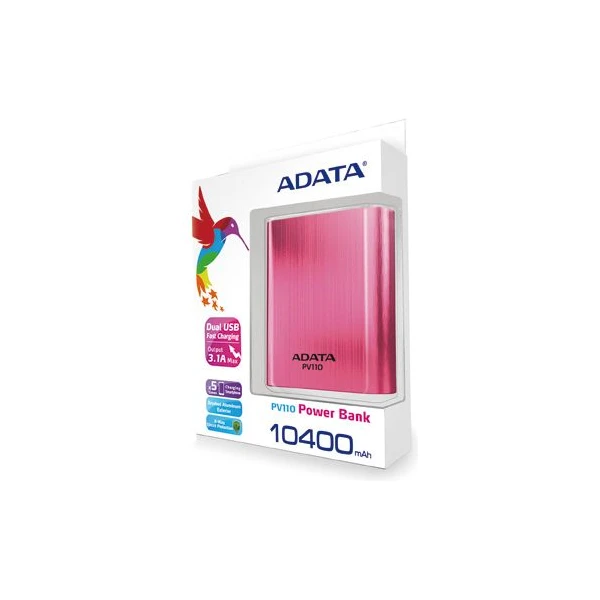 ADATA PV110 záložní zdroj 10400mAh růžová - Powerbanky - Obrázek LY6C000101