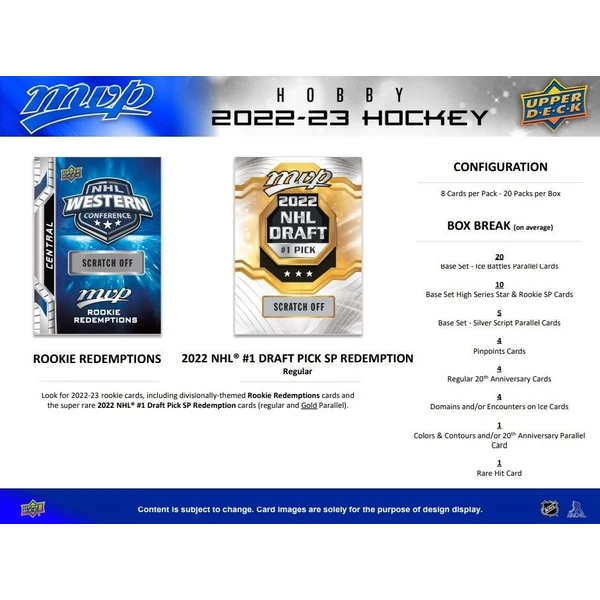 Hokejové karty Upper Deck - 22-23 MVP Hobby Balíček - Hokejové karty - Obrázek LYF3G00101
