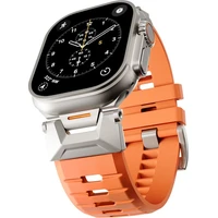 Epico Rubber Pro řemínek s nerezovým zapínáním pro Apple Watch 49/46/45/44/42mm oranžový - Řemínky