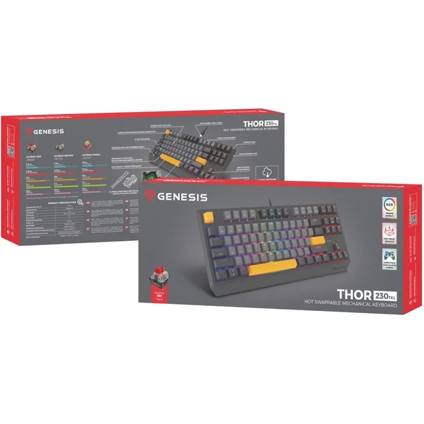 Genesis THOR 230 TKL Anchor Gray Negative RGB mechanická klávesnice - Klávesnice - Obrázek M0I5000O01
