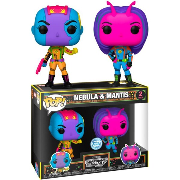 Funko Pop! 2 Pack Guardians of the Galaxy Nebula & Mantis BLKLT Special Edition