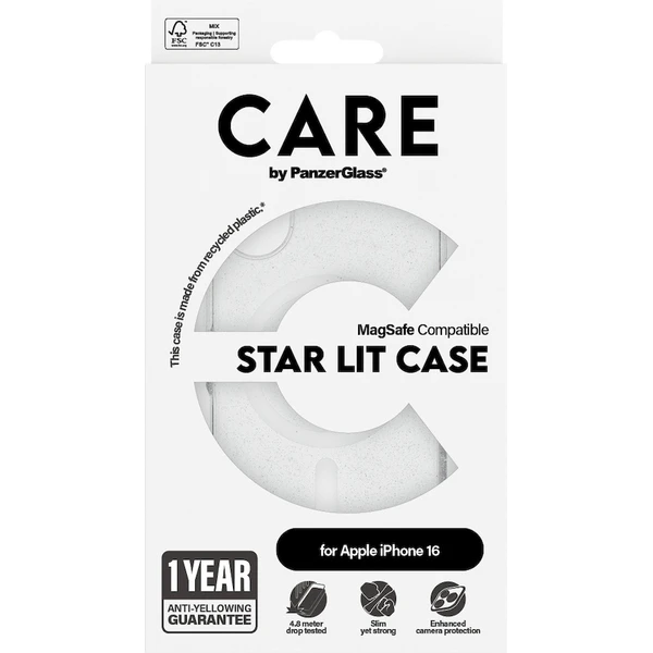 PanzerGlass® CARE kryt Apple iPhone 16 MagSafe Star Lit třpytivý/bílý - Pouzdra - Obrázek M108000P01
