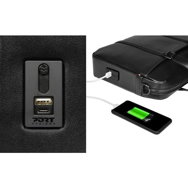 PORT DESIGNS VERSAILLES II Brašna 14’’, USB, černá - Brašny - Obrázek M201000L01