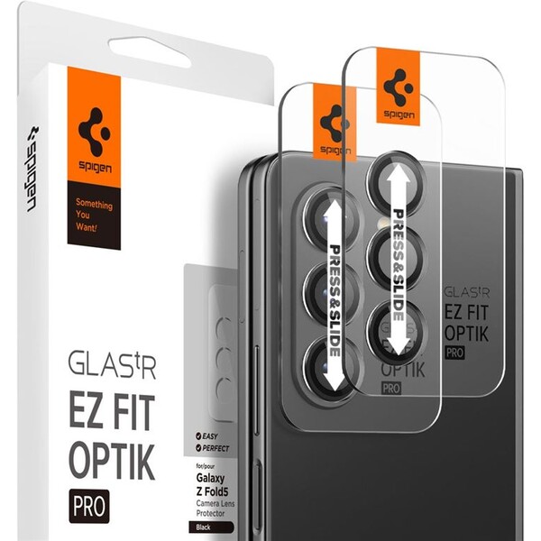 Spigen Glass tR EZ Fit Optik Pro 2 Pack tvrzené sklo Samsung Galaxy Z Fold5 černé