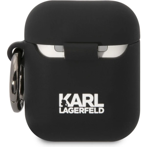 Karl Lagerfeld 3D Logo NFT Choupette Head Silikonové pouzdro Airpods 1/2 černé - Pouzdra - Obrázek M30L300401