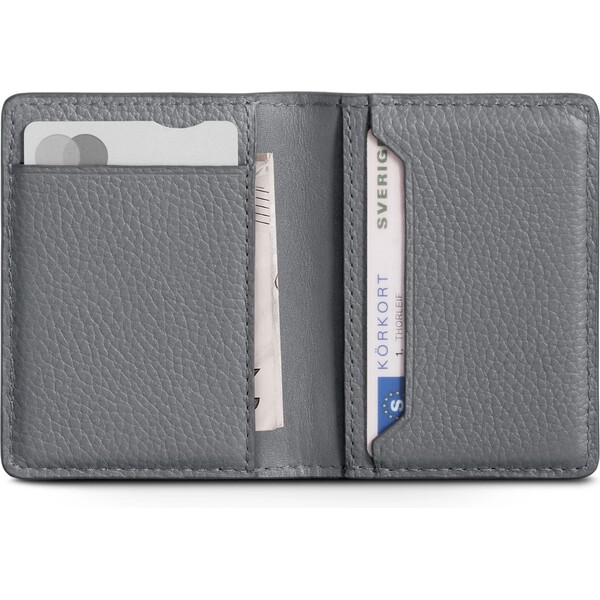 Woolnut kožená peněženka šedá