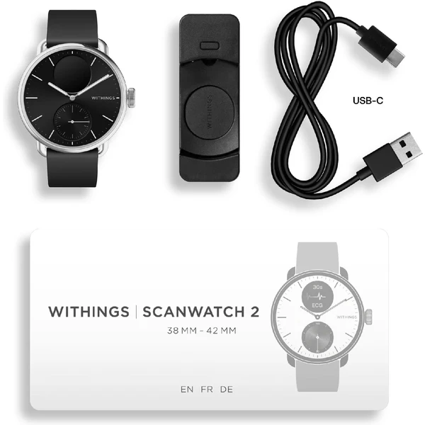 Withings ScanWatch 2 42mm černé - Chytré hodinky - Obrázek M3E7000701