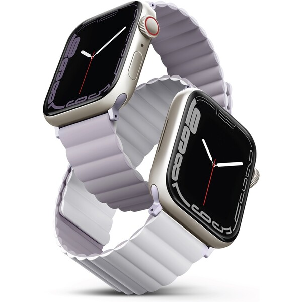 UNIQ Revix oboustranný řemínek pro Apple Watch 42/41/40/38mm Lilac (fialový/bílý)