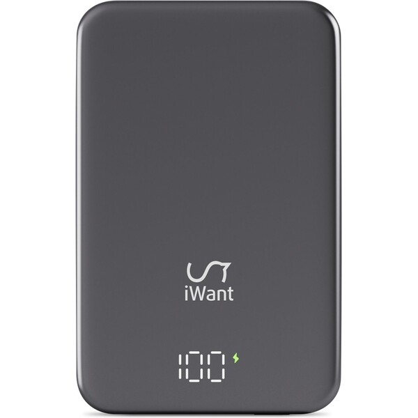 iWant Mag+ hliníková powerbanka 10000 mAh vesmírně šedá Šedá
