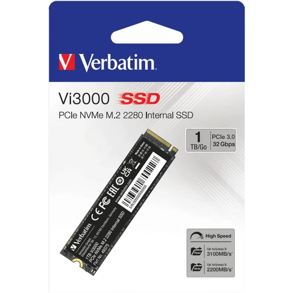 VERBATIM SSD Vi3000 Internal PCIe NVMe M.2 SSD 1TB - SSD disky - Obrázek M463000O01