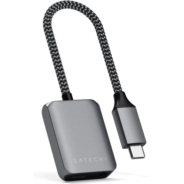 Satechi USB-C to 3.5mm Audio & PD Adapter vesmírně šedý - Kabely a redukce - Obrázek M4AT000501