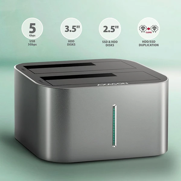 AXAGON ADSA-DC SSD/HDD dokovací stanice pro SSD/HDD disky - Externí boxy - Obrázek M4P2000J01
