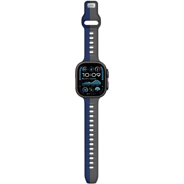 CubeNest Premium Silicon Band řemínek Apple Watch 42-49 mm šedý/tmavě modrý - Řemínky - Obrázek M4UD000O01