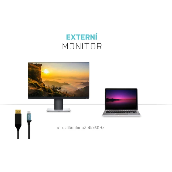 i-tec USB-C/DisplayPort kabel 4K 2m černý - Kabely a redukce - Obrázek M4VV000501