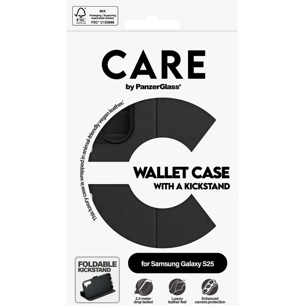 PanzerGlass® CARE pouzdro Samsung Galaxy S25 Wallet Kickstand - Pouzdra - Obrázek M5FC000J01