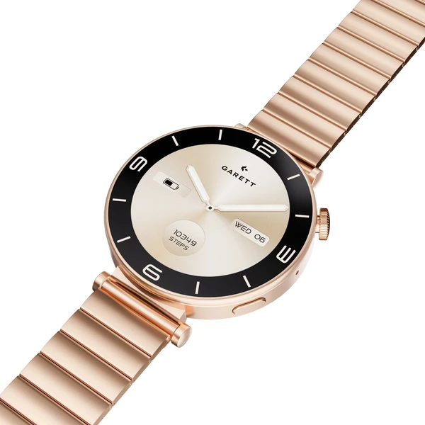 Garett Smartwatch růžově zlatá pevná ocel - Chytré hodinky - Obrázek M5XD000N01