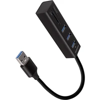 AXAGON HMACR3A USB 3.2 Gen 1 hub porty 3x USBA + čtečka karet SD/microSD kovový kabel USBA 20 - USB huby