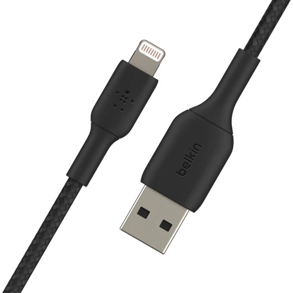 Belkin BOOST Charge Braided Lightning/USB-A napájecí kabel 0,15m černý - Kabely a redukce - Obrázek M839400301