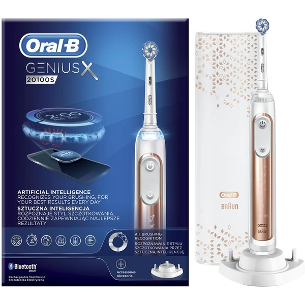 Oral-B Genius X 20100S chytrý zubní kartáček růžově zlatý - Zubní kartáčky - Obrázek M8FW400301