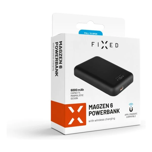 FIXED MagZen powerbanka s bezdrátovým nabíjením a Magsafe, 6000 mAh, černá - Powerbanky - Obrázek M9E5000601