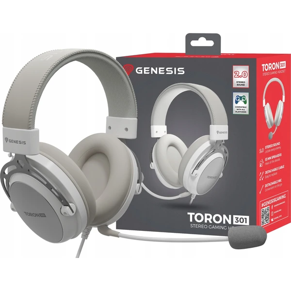 Genesis TORON 301 headset s mikrofonem bílý - Sluchátka - Obrázek M9I5000O01
