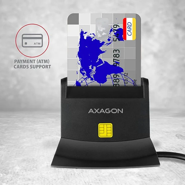 AXAGON CRESM2 USB externí čtečka 4slot Smart card/ID card + SD/microSD/SIM - Čtečky paměťových karet - Obrázek M9ZHF00101