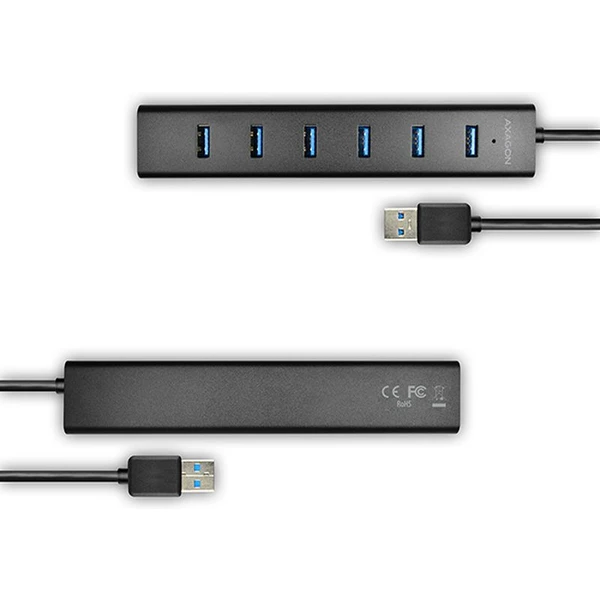 AXAGON HUESA7BP 7x USB3.0 ALU CHARGING hub vč. AC adapteru - USB huby - Obrázek MA7HF00101