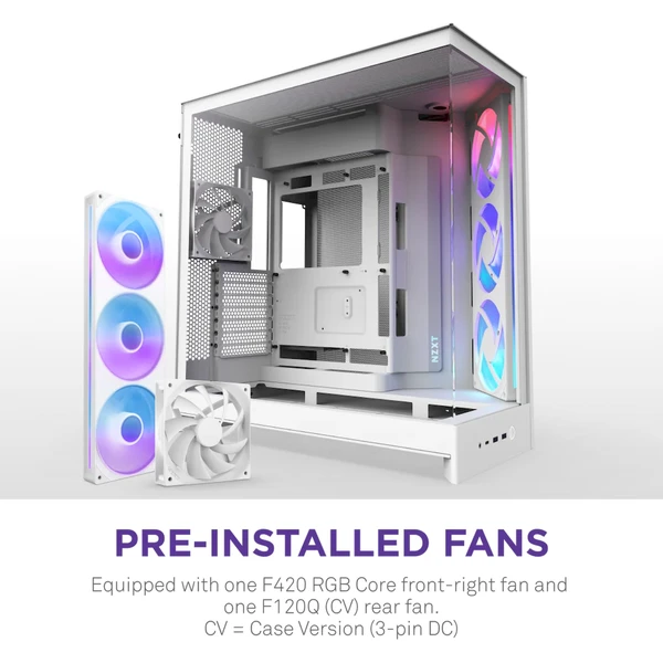 NZXT H9 Flow RGB bílá - Počítačové skříně - Obrázek MA7K000K01