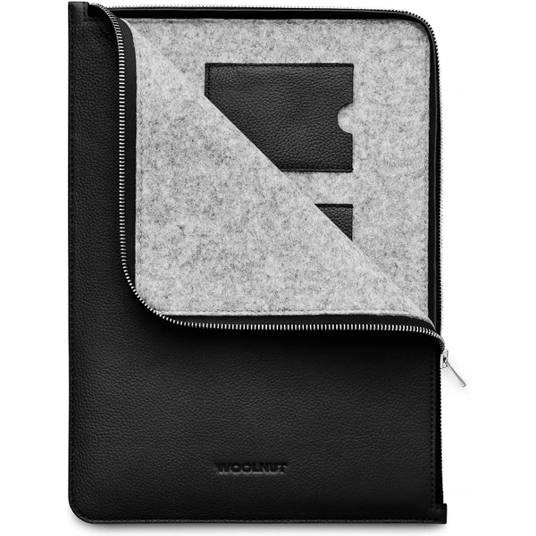 Woolnut Leather Folio kožené pouzdro pro MacBook Air 13"/MacBook Pro 14"/MacBook Pro 13" černé - Pouzdra - Obrázek MBG7000601