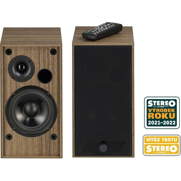AQ M25 aktivní stereo reproduktory s BT hnědé Hnědá