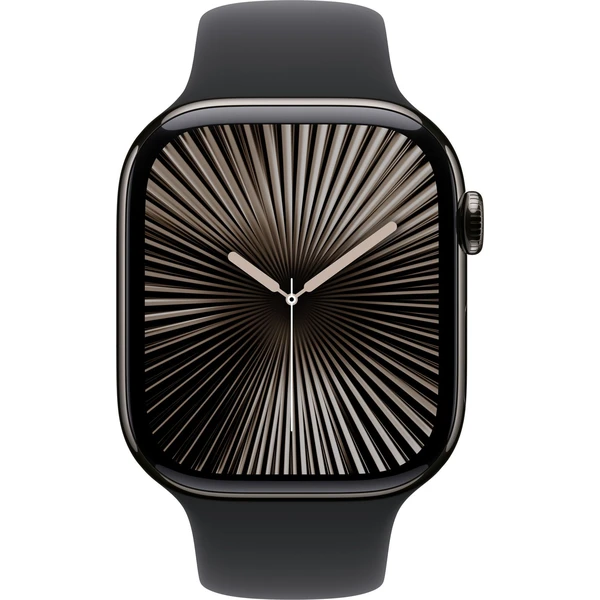Apple Watch Series 10 Cellular 42mm Břidlicově šedý titan s černým sportovním řemínkem M/L (Další) - Chytré hodinky - Obrázek MBQ7000K01