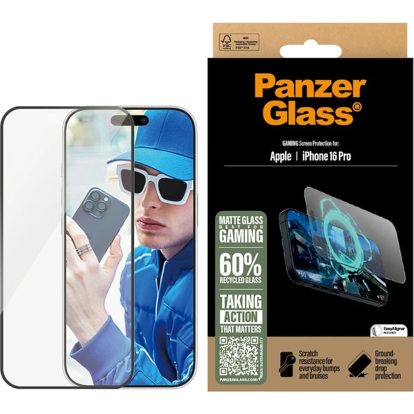 PanzerGlass® Gaming sklo pro hráče Apple iPhone 16 Pro - Ochranné folie a skla - Obrázek MD08000P01