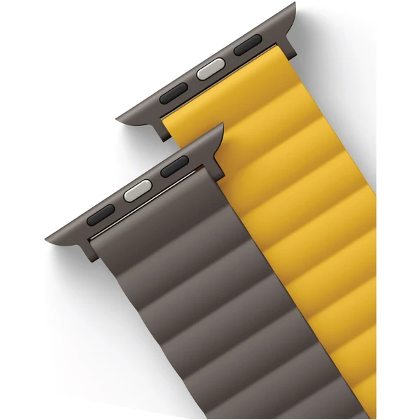UNIQ Revix oboustranný řemínek pro Apple Watch 49/46/45/44/42mm Mustard (Hořčicový/Khaki) - Řemínky - Obrázek MD3WF00101