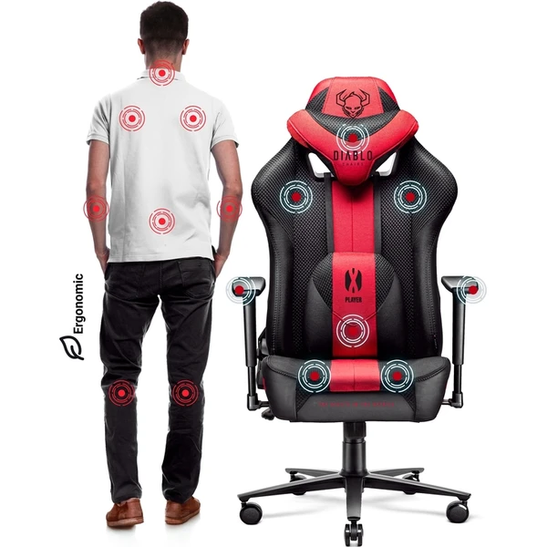 Diablo X-Player 2.0 Normal Size herní židle karmínovo-antracitová - Židle - Obrázek MDCG000K01
