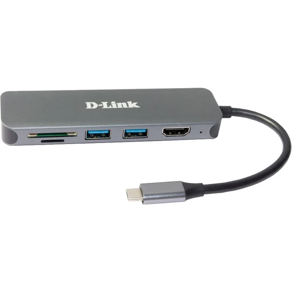 D-Link 6v1 USB-C Hub + čtečka karet antracitový - USB huby - Obrázek MDLK000K01