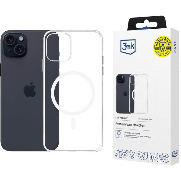 3mk ochranný kryt Clear MagCase pro Apple iPhone 15 Plus Čirá