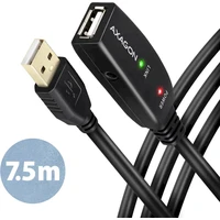 AXAGON USB-A/USB-A prodlužovací kabel 7,5m černý - Kabely a redukce