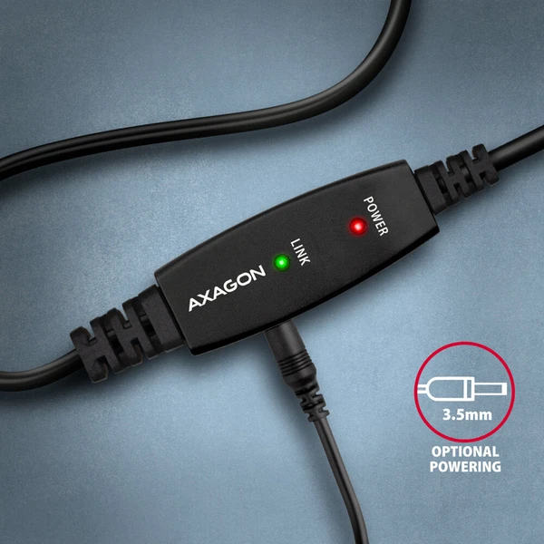 AXAGON ADR-215B USB2.0, A-M->B-M, aktivní prodlužka/repeater kabel 15m - Kabely a redukce - Obrázek MFS6000701