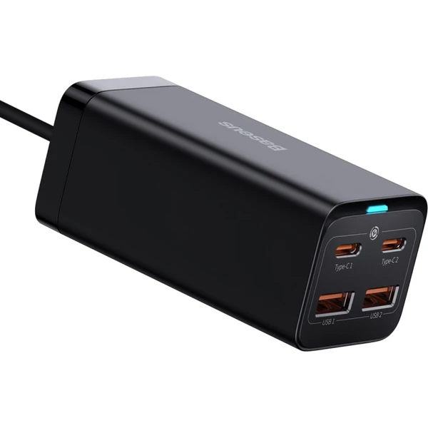 Baseus GaN3 rychlonabíječka 2xUSB-A, 2xUSB-C 100W černá - Nabíječky - Obrázek MGGE000L01
